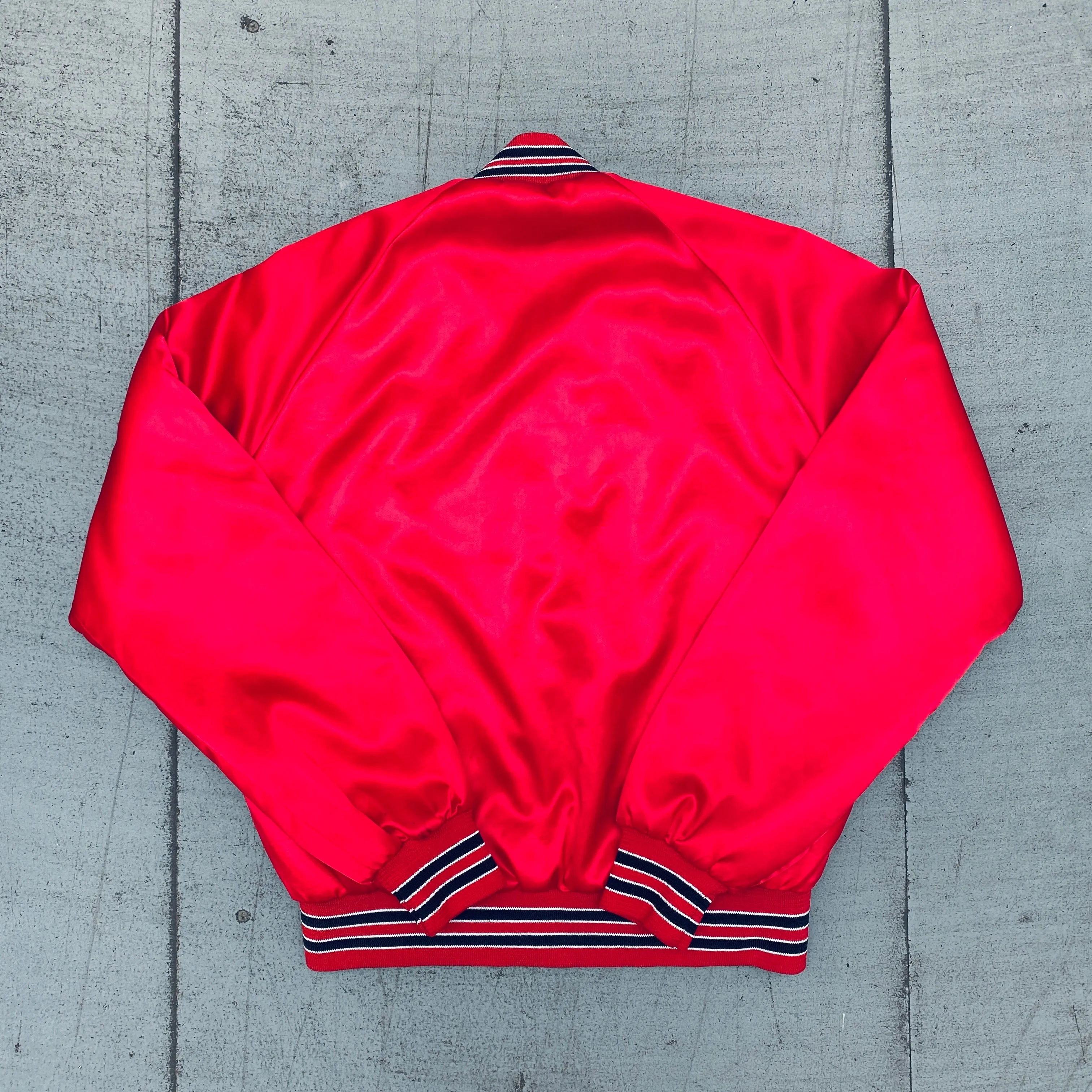 Atlanta Falcons: 1980's Chalk Line Satin Bomber Jacket (M)