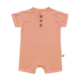 Bamberry Baby Button Down Romper - Salmon