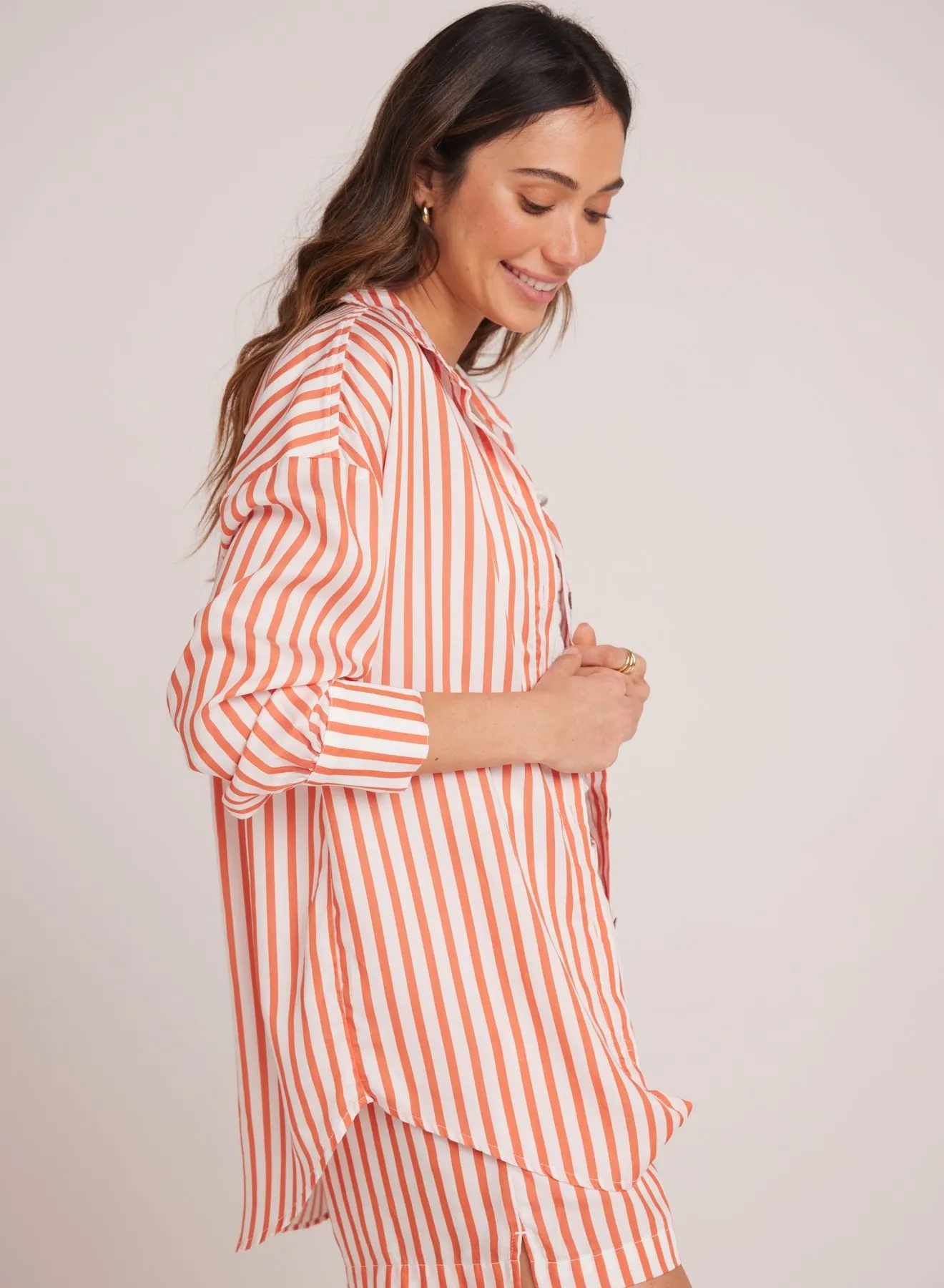 Boyfriend Button Down - Sunset Blaze Stripe