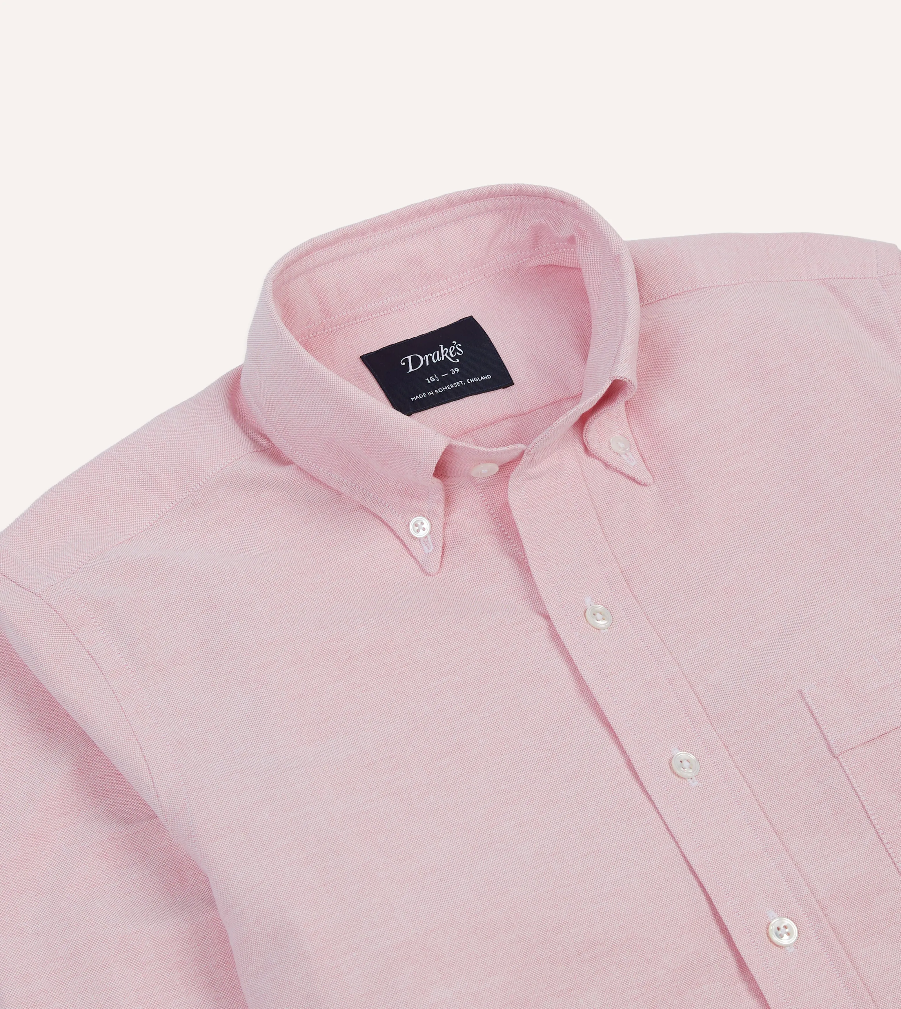 Bright Pink Cotton Oxford Cloth Button-Down Shirt