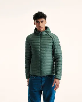 Celadon green Nico lightweight hooded puffer jacket