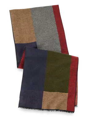 Color Block Brushed Silk Scarf - Multi