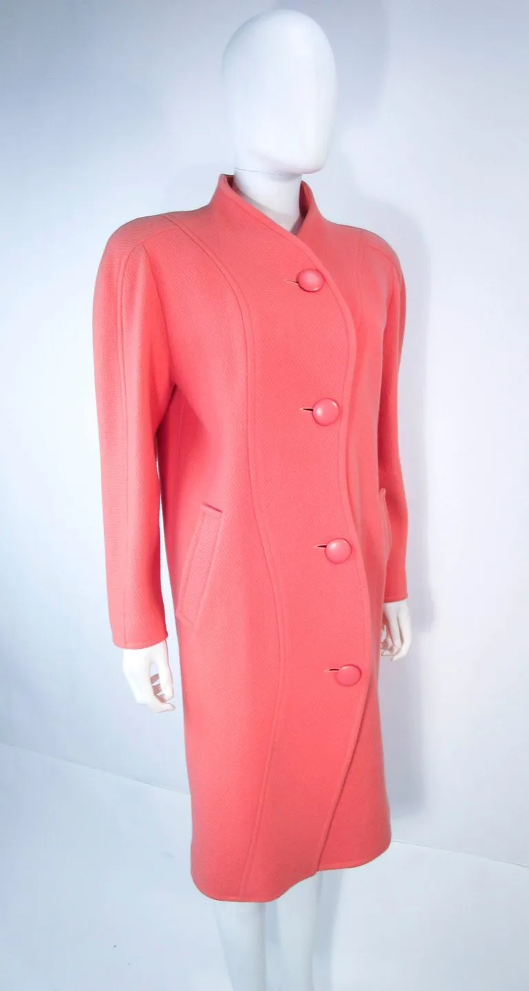 COURREGES Peach Coral Wool Coat Size 40