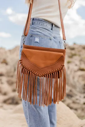 Dancing Down Broadway Brown Fringe Crossbody Purse FINAL SALE