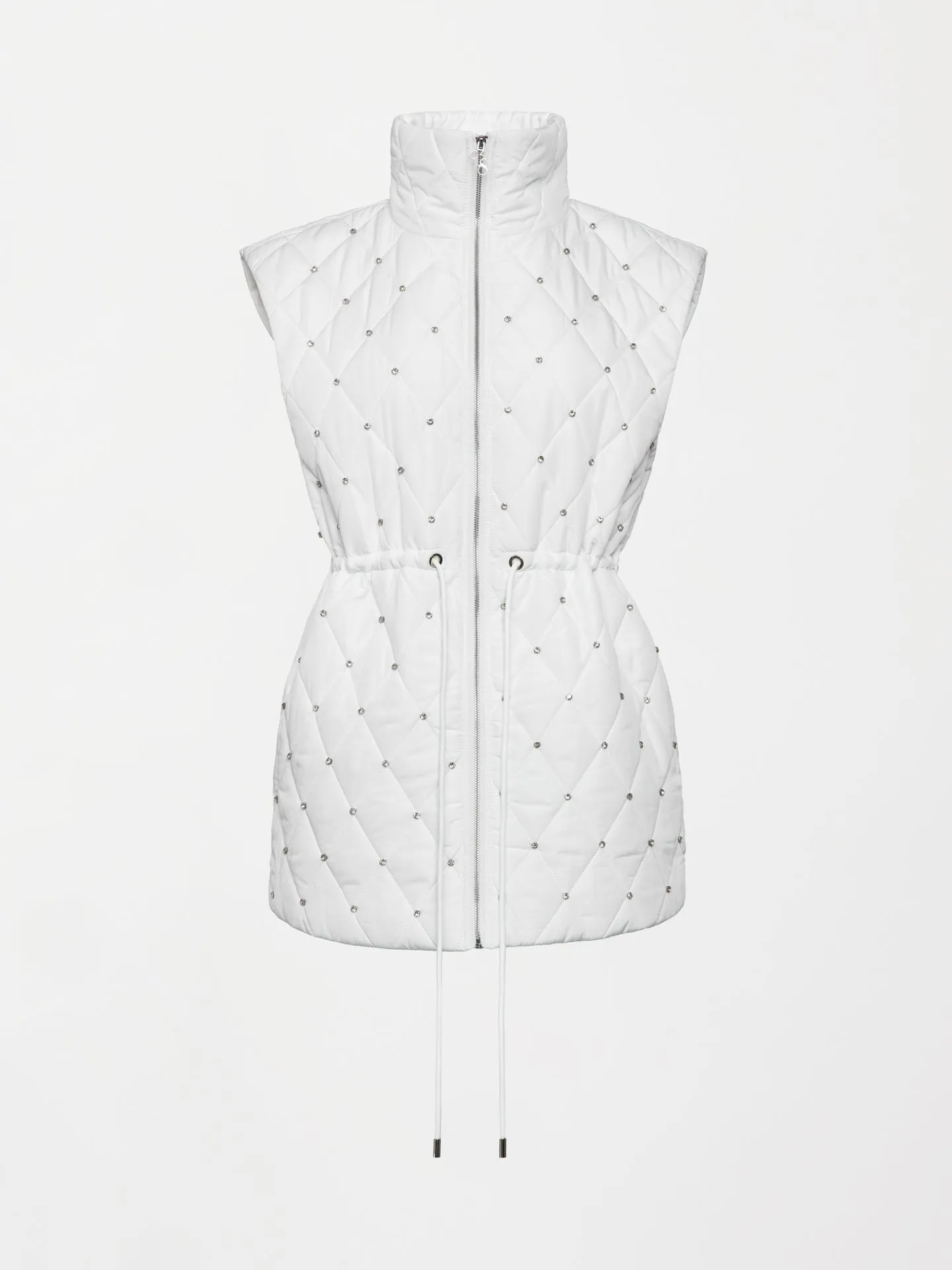 Diamond Quilted Puffer Vest - White