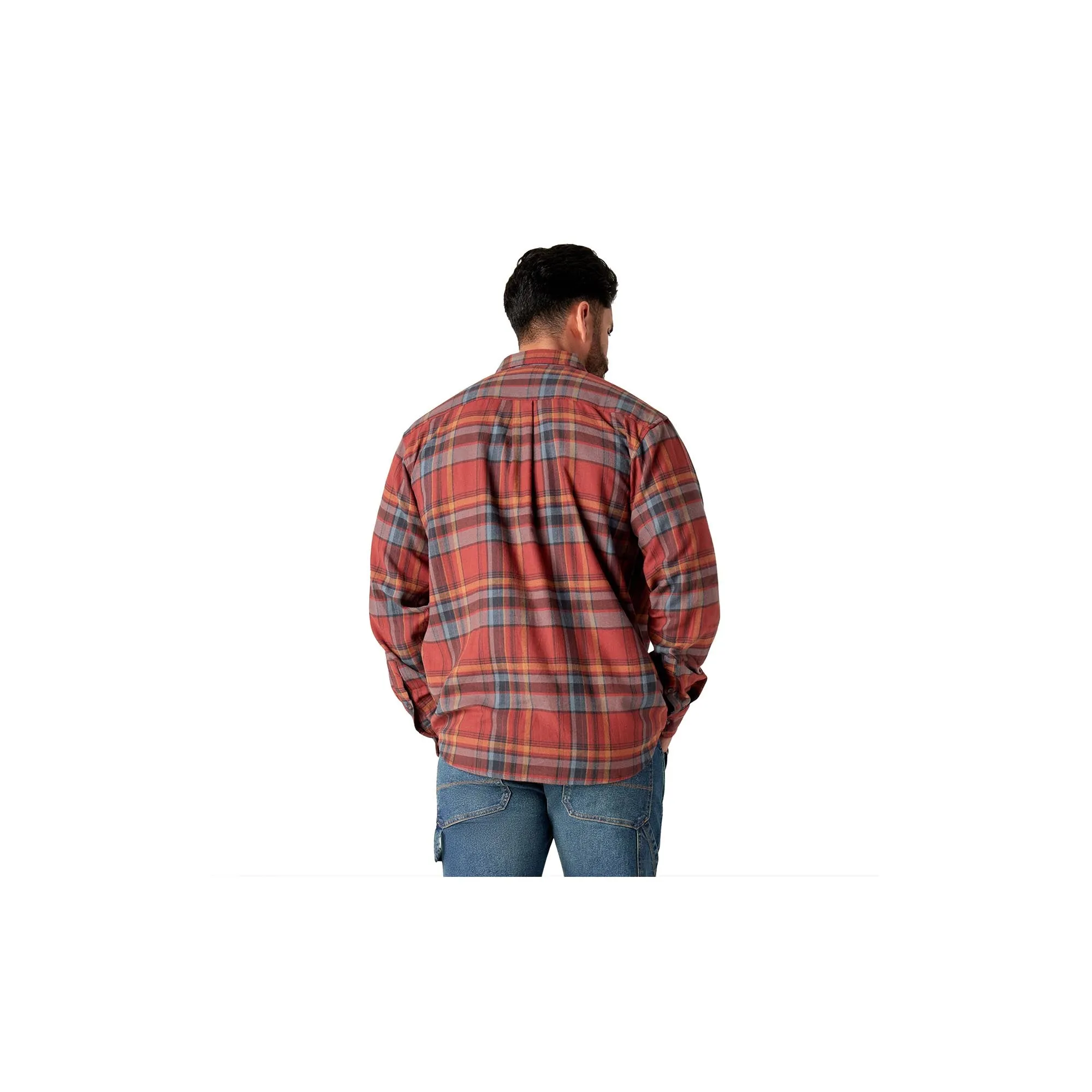 Dickies Flannel Button Down Shirt Fired Brick Multi Plaid