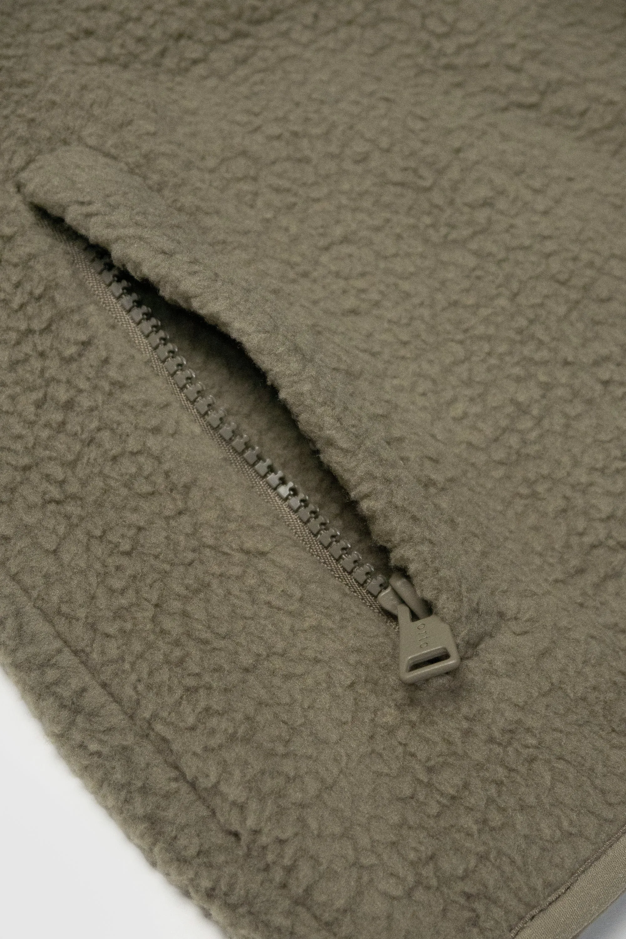 Jnr Sherpa Fleece Quarter Zip Moss