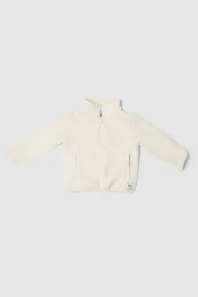 Jnr Sherpa Fleece Quarter Zip Natural