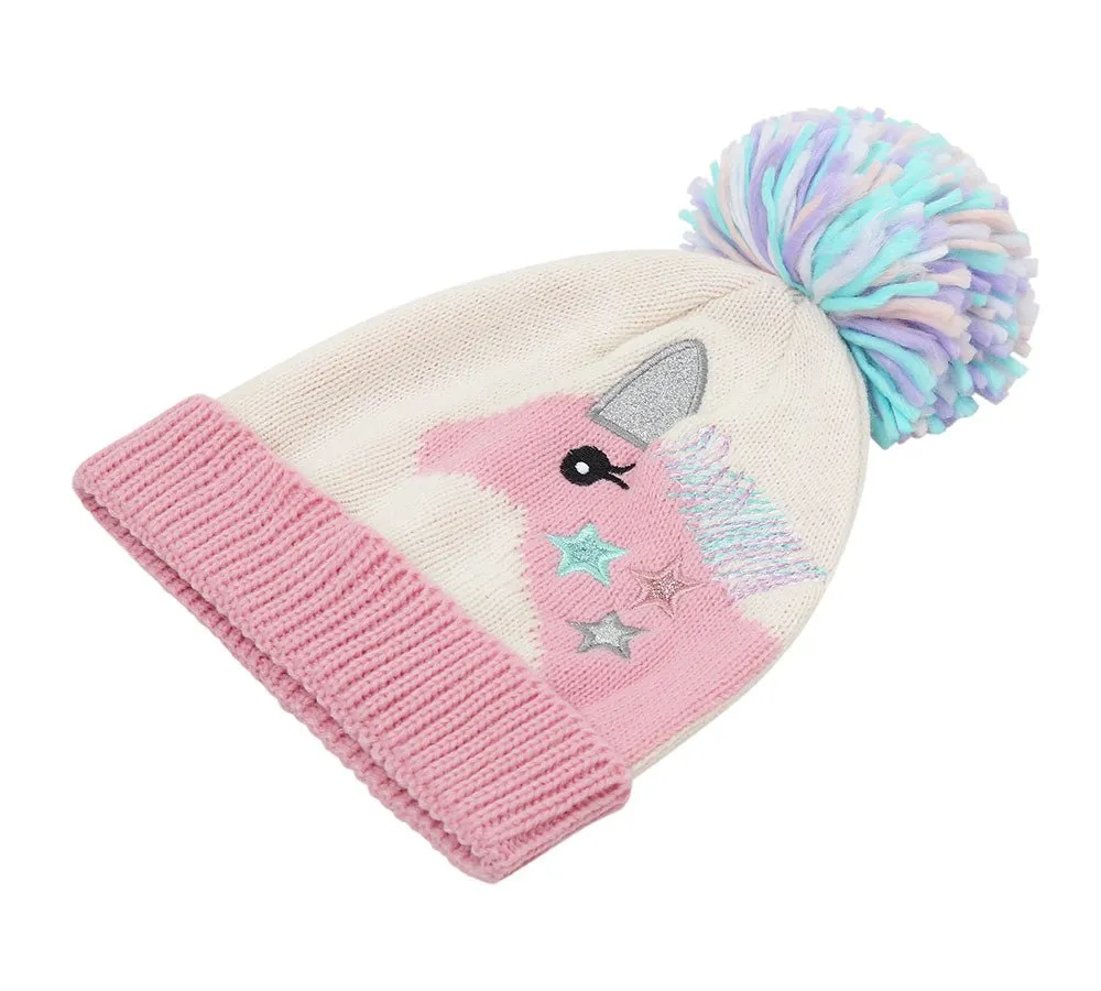 Kids Knit Unicorn Beanie & Gloves Set