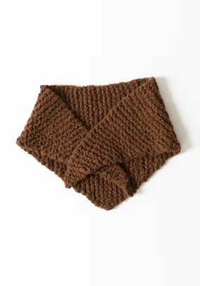 Knitted Safron Scarf in Cocoa