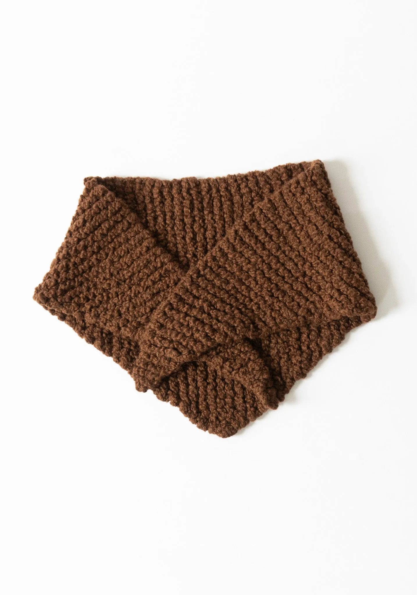 Knitted Safron Scarf in Cocoa