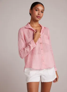 Linen Pocket Button Down - Blossom Pink