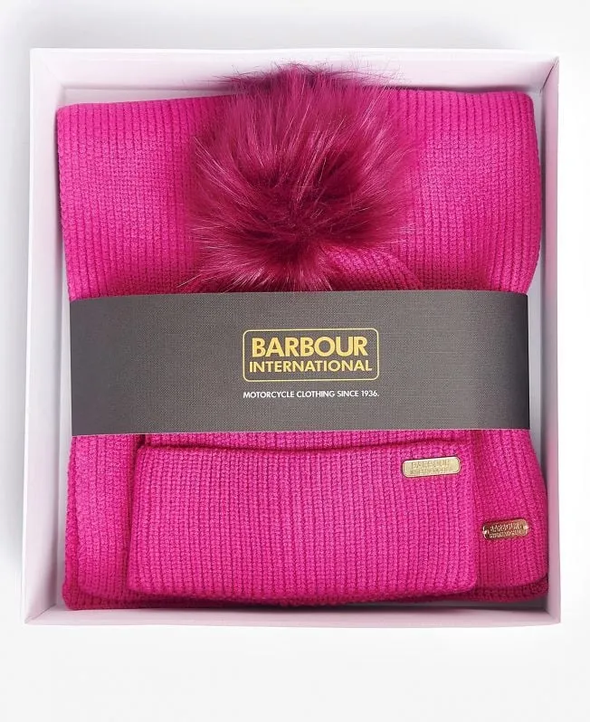 Mallory Beanie & Scarf Gift Set. Fushia