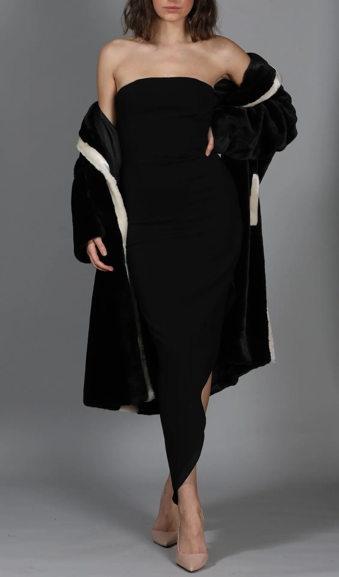 Marianne Two Tone Faux Fur Coat