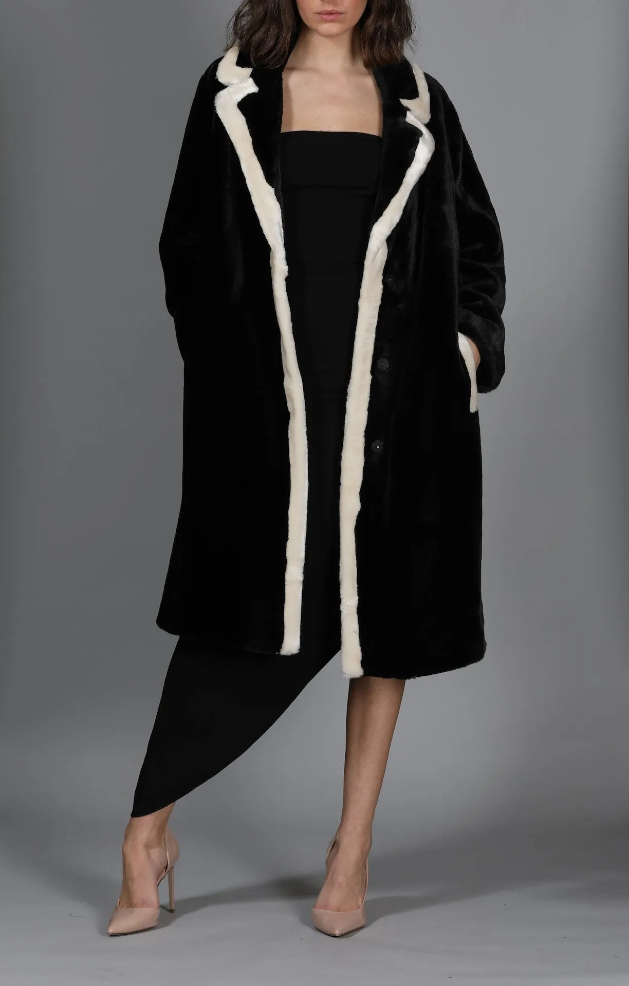 Marianne Two Tone Faux Fur Coat