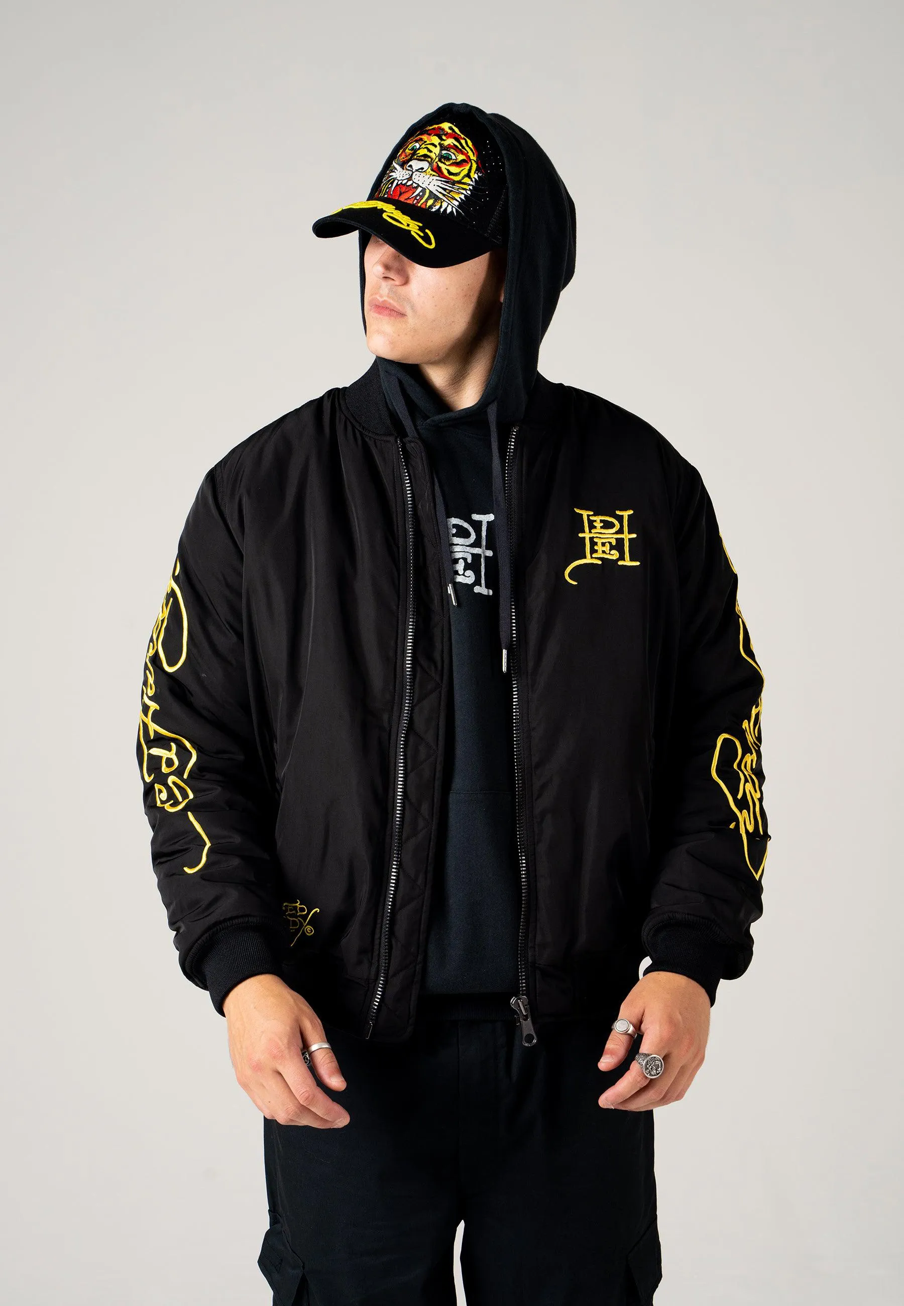 Mens La-Tiger-Roar Bomber Jacket - Black