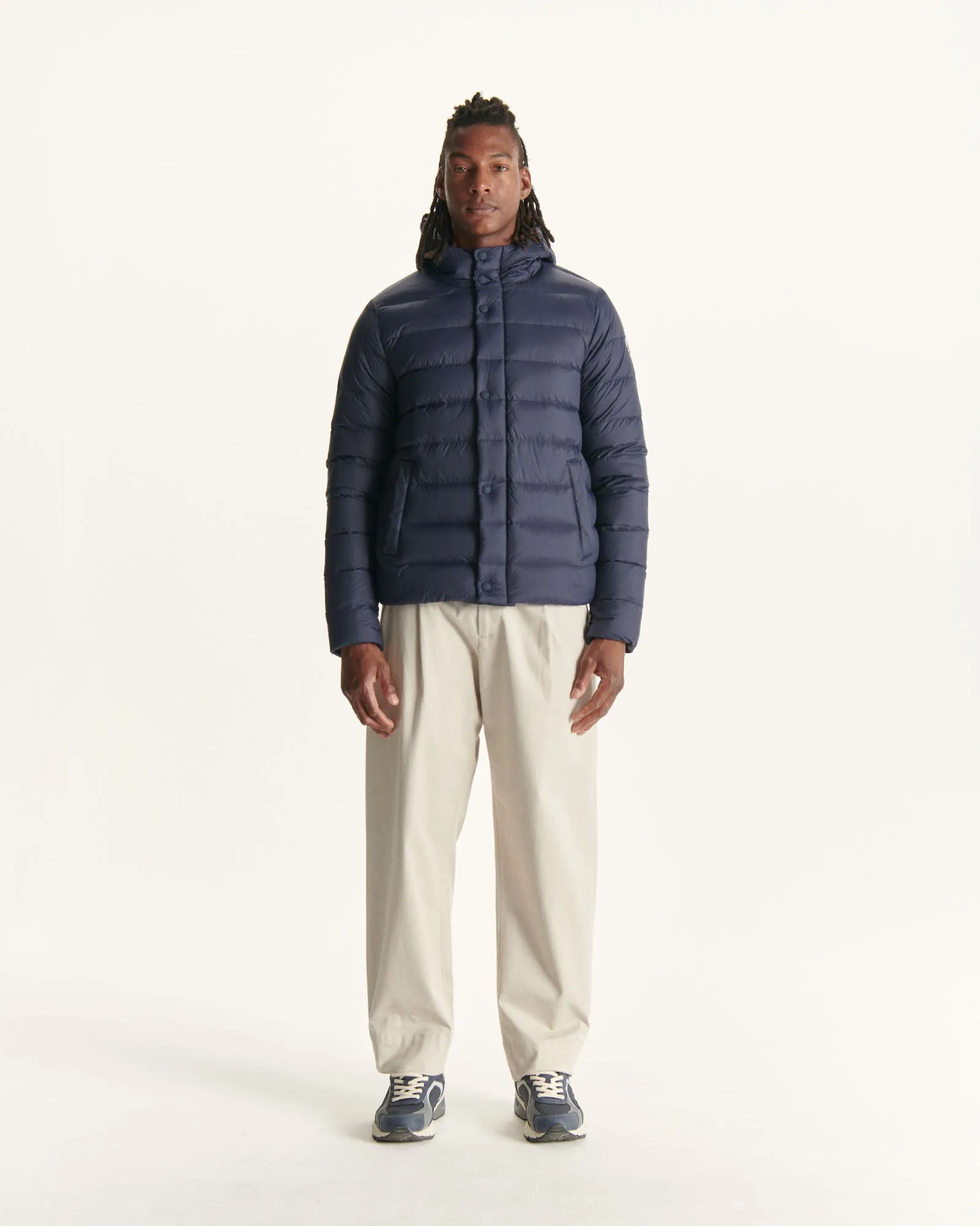 Navy Jorge hooded puffer jacket