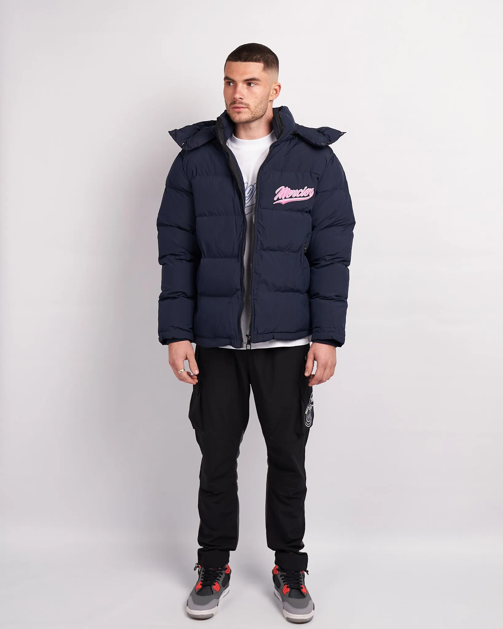 Navy Pink Teams Puffer Jacket