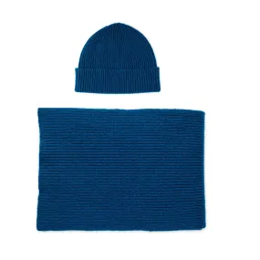 Ocean Blue Lambswool Hat and Scarf Set | Clyde