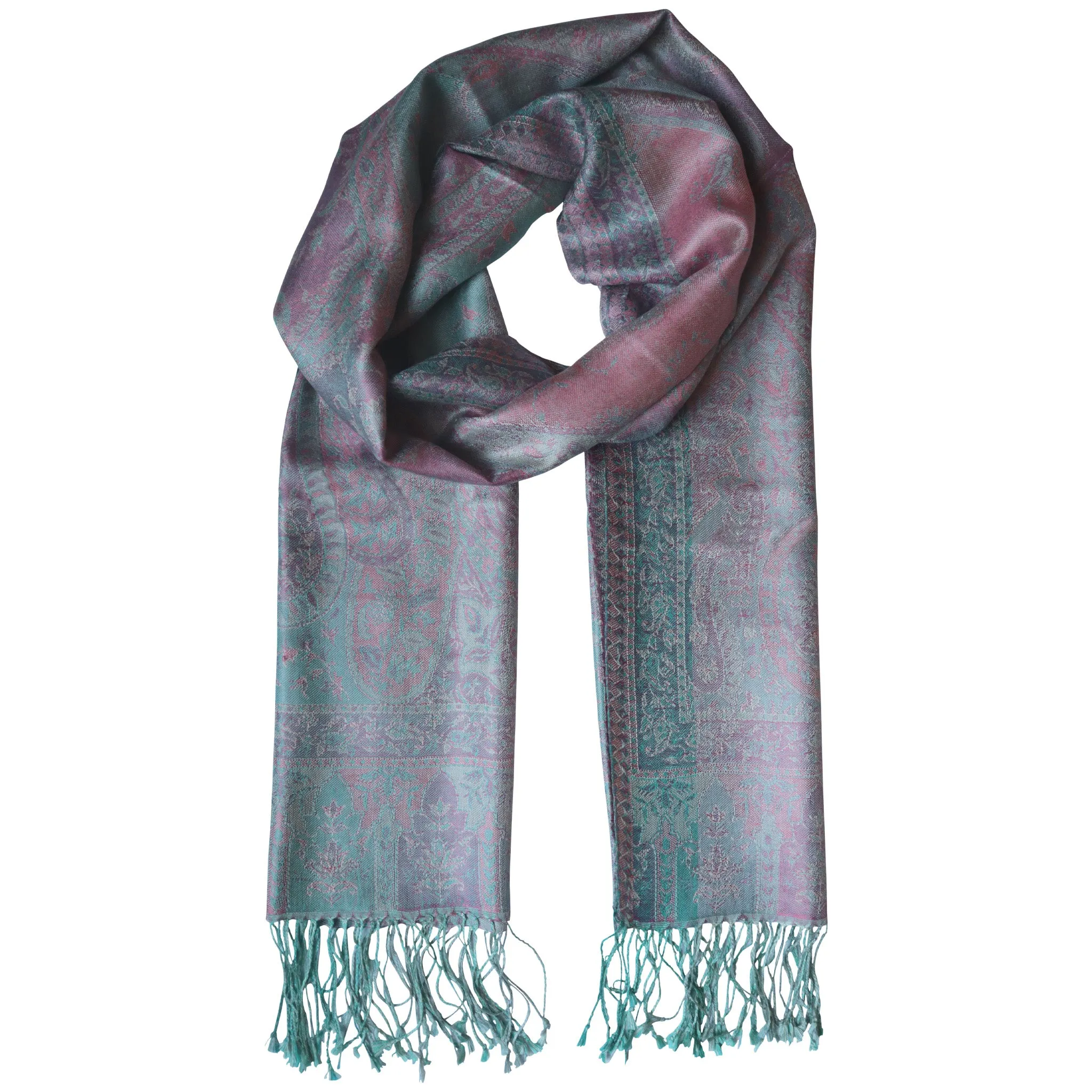 Silk Jacquard Long Scarf - Various Colours