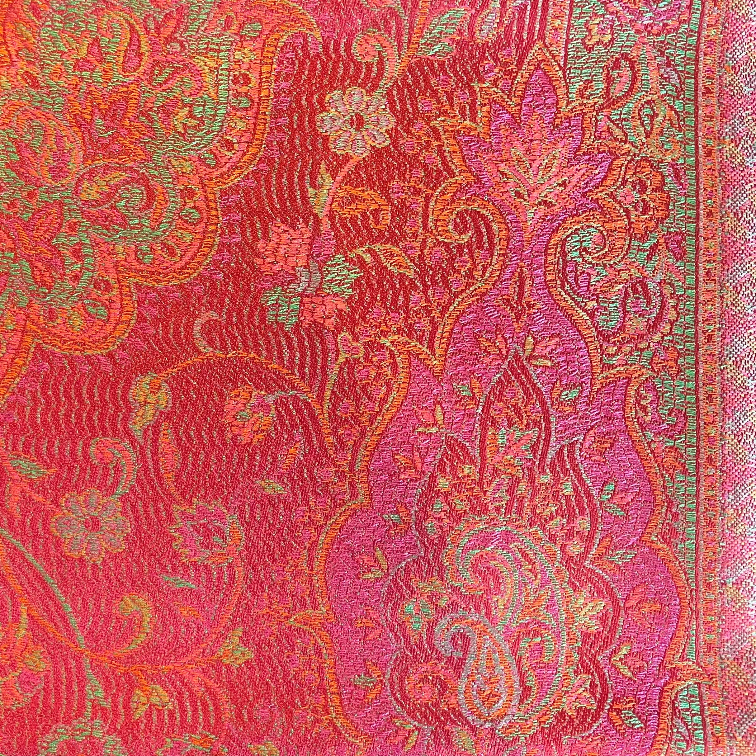 Silk Jacquard Long Scarf - Various Colours