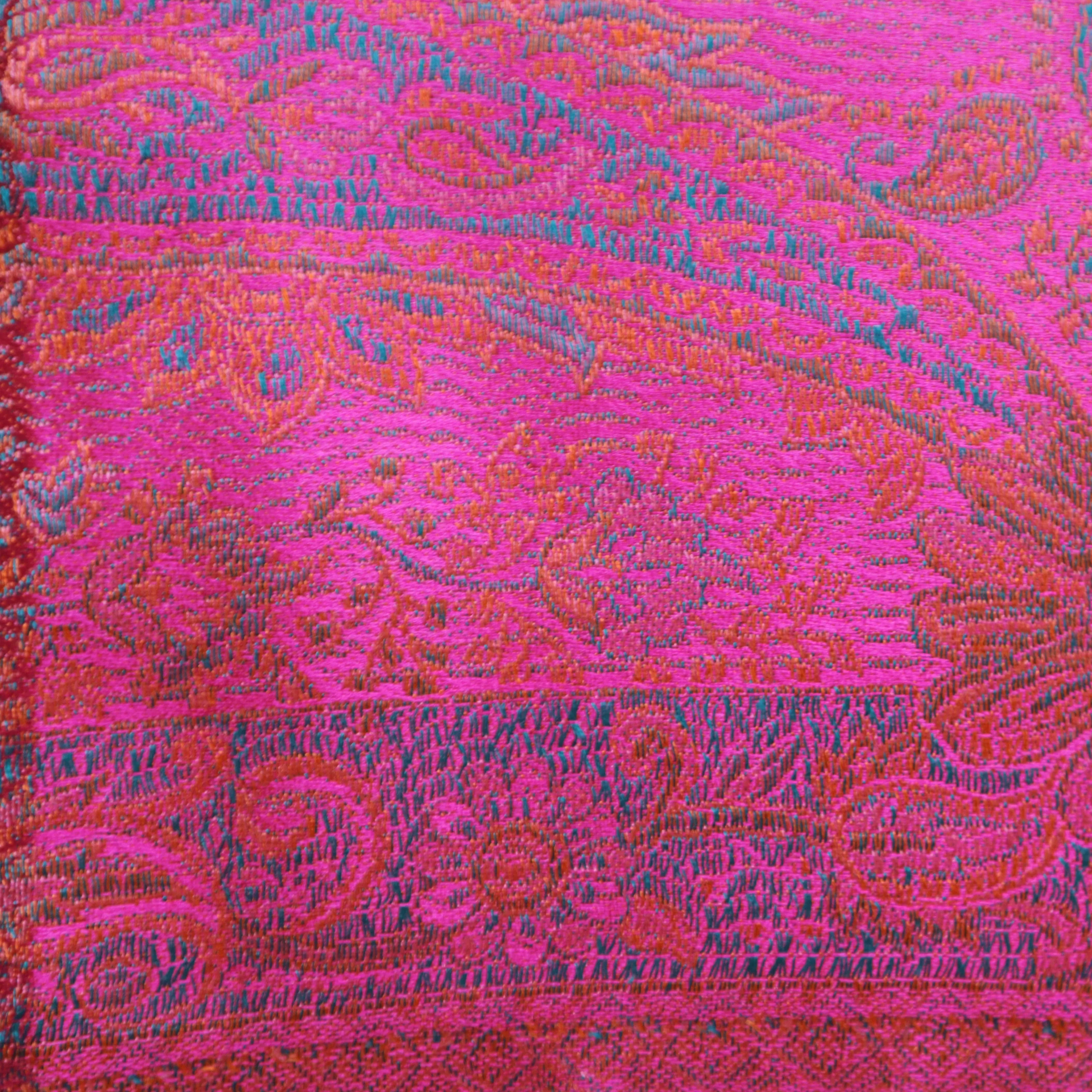 Silk Jacquard Long Scarf - Various Colours