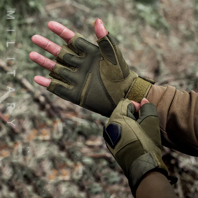 Soft Shell Protection Wear-resistant Anti Slip Half Finger Tactical Gloves