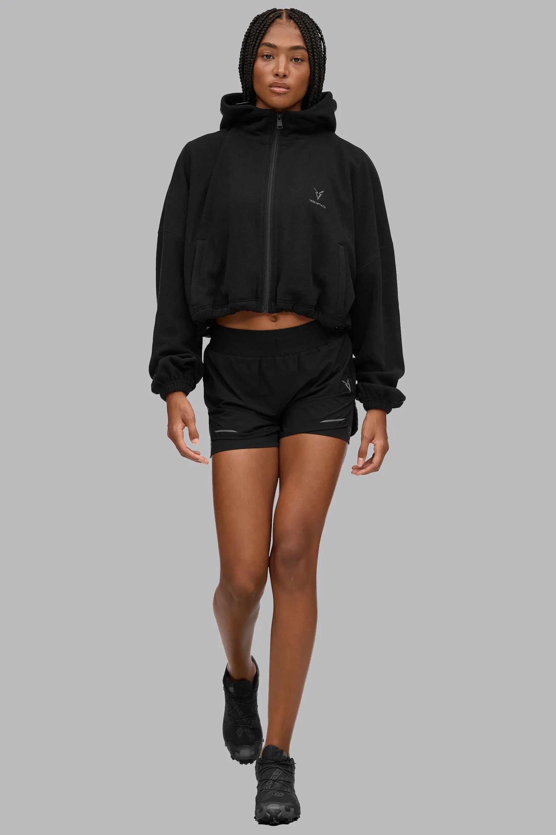 V_POLAR BOXY BOMBER JACKET - Black