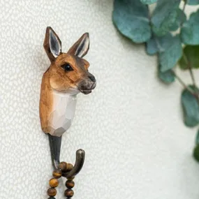 Wildlife Garden Hook Hand Carved Kangaroo