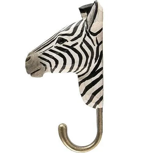 Wildlife Garden: Hook Hand Carved Zebra