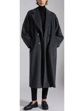 Women’s Double-Breasted Wool and Cashmere-blend Icon Coat, Dark Gray